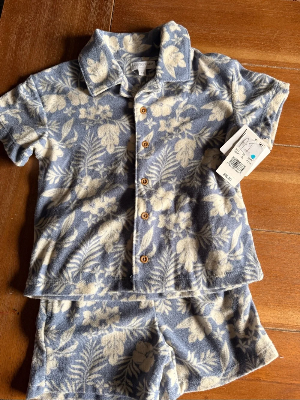 Grayson Mini Toddler Boys' Button Down Short Sleeve Shirt And Shorts Set - Blue